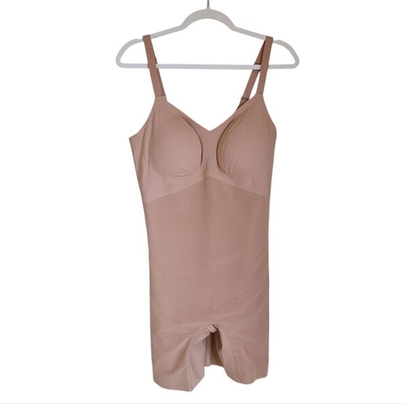 NWOT honeylove plus size mid thigh bodysuit sand womens size 1X - Picture 4 of 7